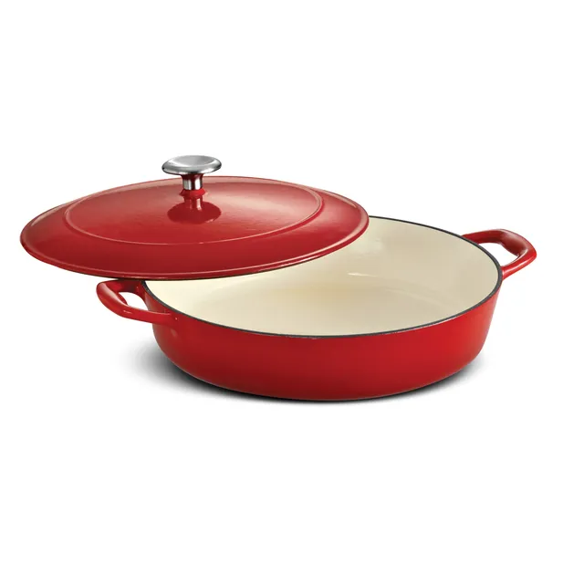 tramontina-bestow-4-quart-enameled-cast-iron-covered-braiser-self-basting-lid-wi image 1