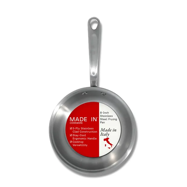 made-in-8-inch-stainless-clad-frying-pan-5-ply-professional-cookware-crafted-in- image 1