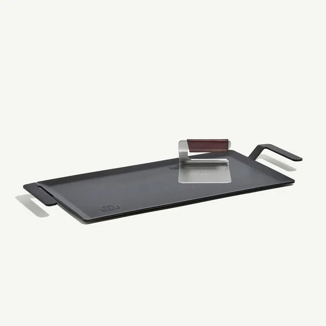 made-in-carbon-steel-griddle-set-with-grill-press-4mm-professional-grade-2-piece image 1