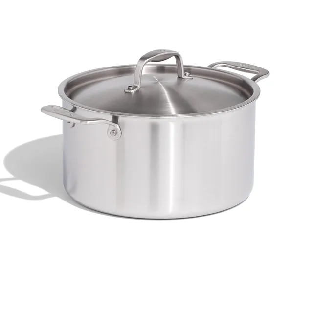 made-in-8-qt-procoat-non-stick-stock-pot-with-lid-harbour-blue-5-ply-stainless-c image 1