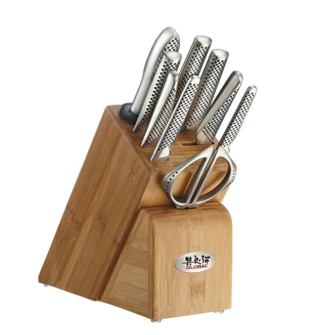 global-g-79589au-knife-block-set-forged-cromova-18-stainless-steel-kitchen-knife image 1