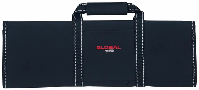 global-g-667-16-16-pocket-chef-knife-case-black-denier-nylon-roll-with-handle-an image 1