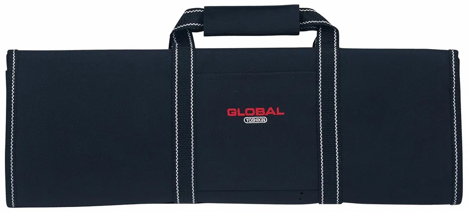 global-g-667-16-16-pocket-chef-knife-case-black-denier-nylon-roll-with-handle-an image 1