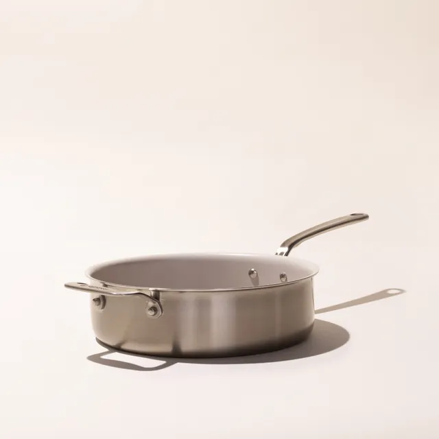 made-in-factory-seconds-procoat-non-stick-saute-pan-no-lid-wide-shallow-stainles image 1