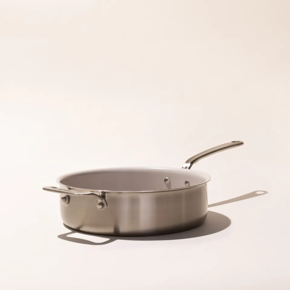 made-in-factory-seconds-procoat-non-stick-saute-pan-no-lid-wide-shallow-stainles image 1