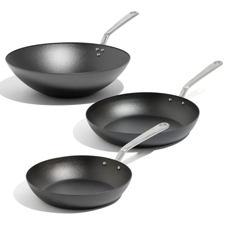 made-in-seasoned-carbon-steel-frying-pan-set-10-pan-12-pan-13-wok-induction-comp image 1