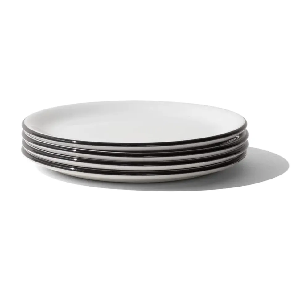 made-in-6-inch-bread-and-butter-plates-set-of-4-white-with-black-rim-alumina-vit image 1