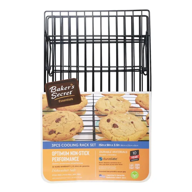 baker-s-secret-set-of-3-non-stick-cooling-racks-stackable-15-x-9-8-racks-with-pr image 1