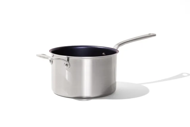 made-in-procoat-4-quart-non-stick-sauce-pan-harbour-blue-5-ply-stainless-clad-ma image 1