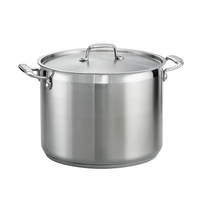 tramontina-gourmet-stainless-steel-covered-stock-pot-with-tri-ply-induction-base image 1