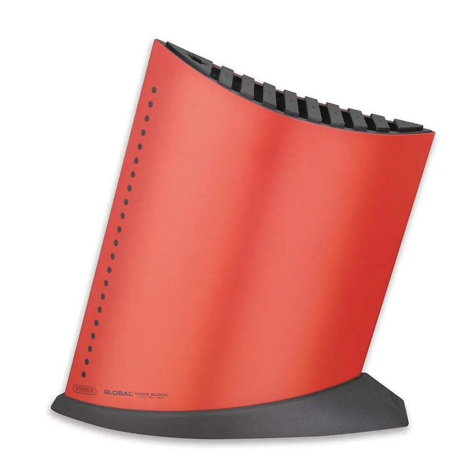 global-gkb-52-cr-10-slot-knife-block-red-holds-9-knives-plus-steel-or-shears image 1