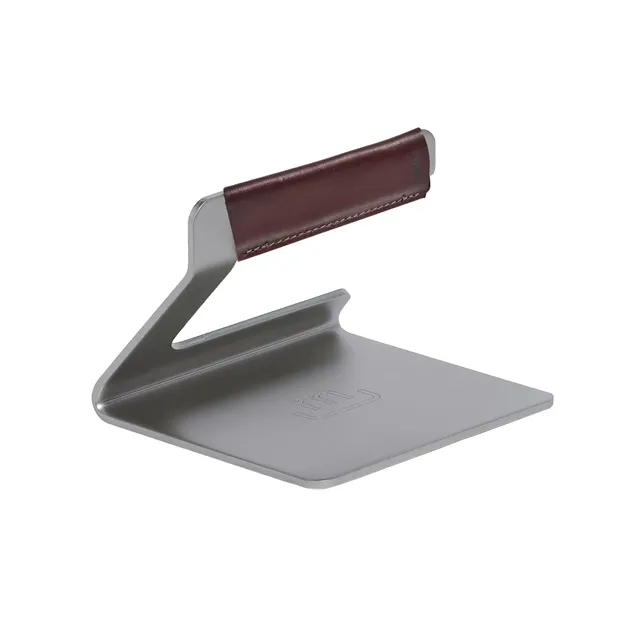 made-in-stainless-steel-grill-press-with-removable-leather-handle-cover-crafted- image 1