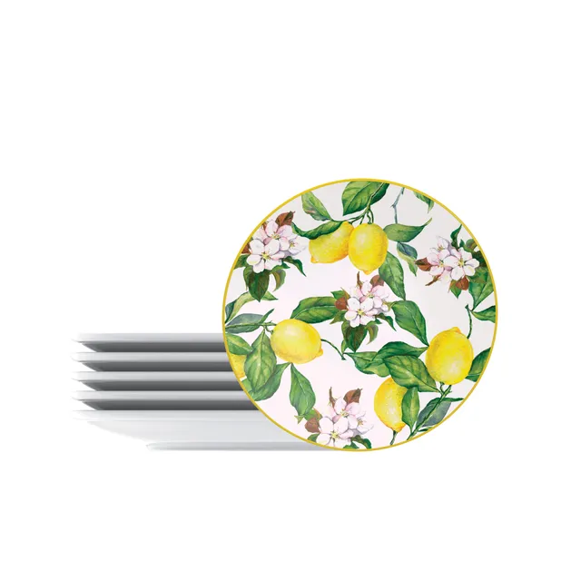 tramontina-carmen-6-piece-dessert-plate-set-glazed-porcelain-dessert-plates-dish image 1