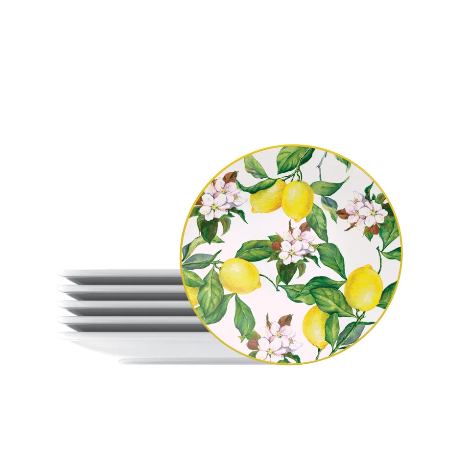 tramontina-carmen-6-piece-dessert-plate-set-glazed-porcelain-dessert-plates-dish image 1
