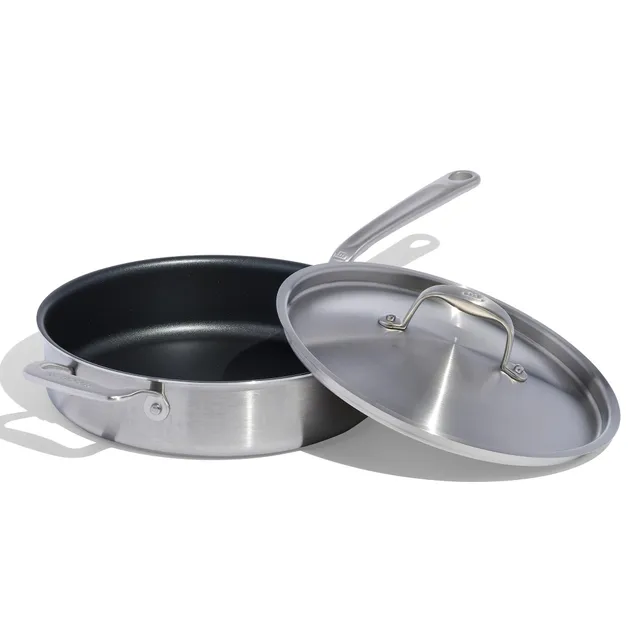 made-in-procoat-3-5-quart-non-stick-saute-pan-with-lid-5-ply-stainless-clad-indu image 1