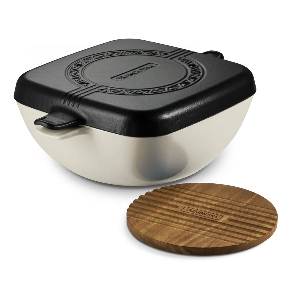 tramontina-cultura-6-5-quart-enameled-cast-iron-multi-cooker-with-reversible-lid image 1