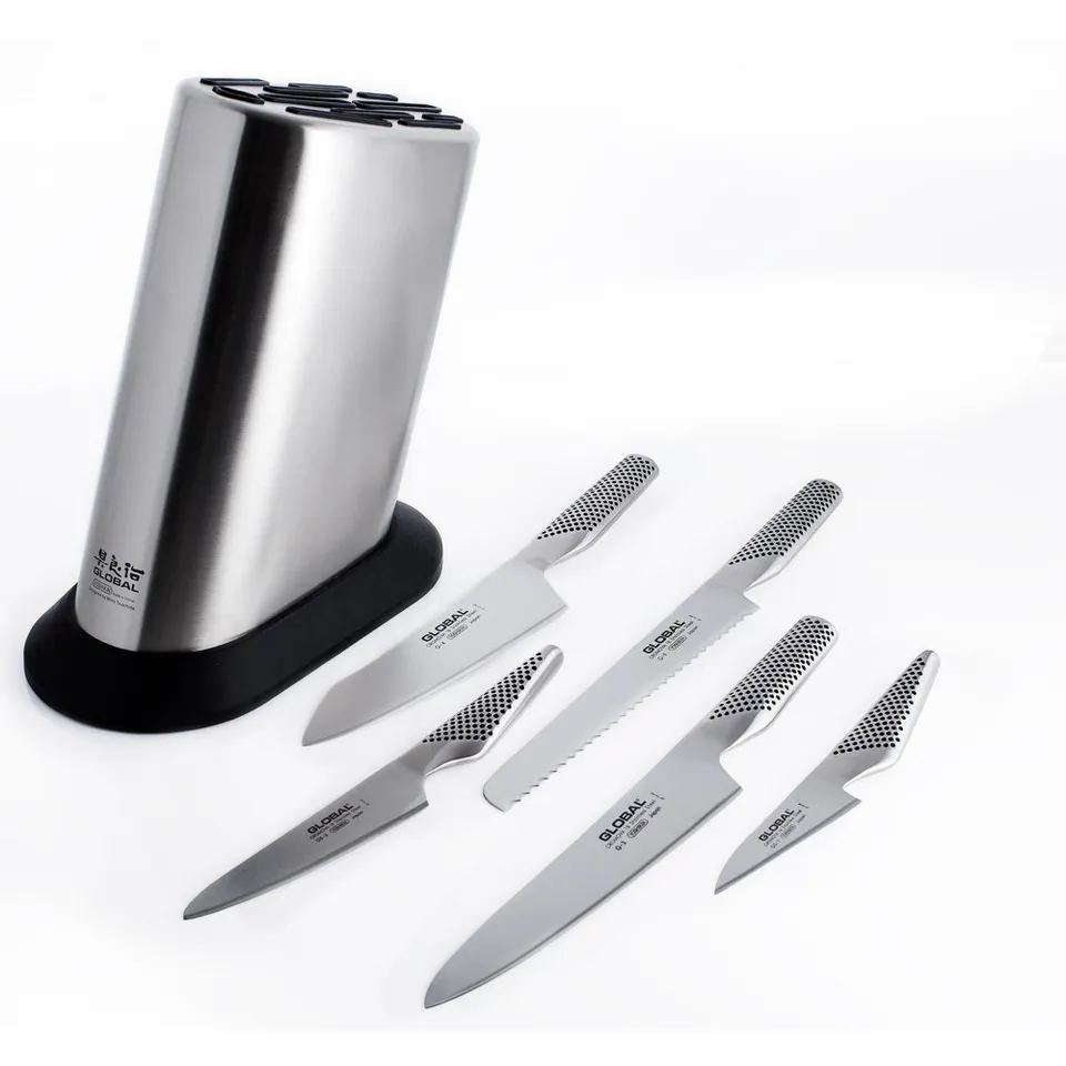 global-g-835-ws-6-piece-stainless-knife-block-set-japanese-steel-g-3-g-4-g-9-gs- image 1