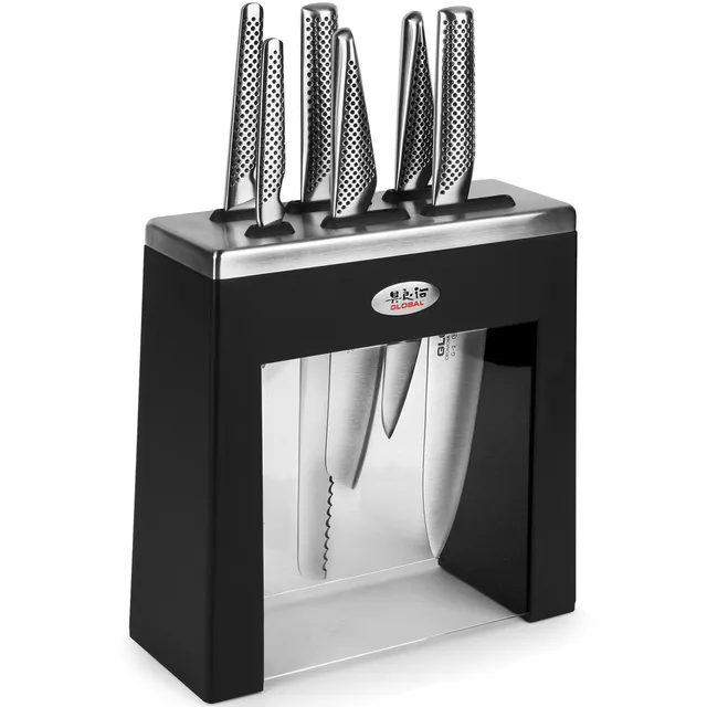global-kabuto-7-piece-knife-block-set-cromova-18-stainless-steel image 1