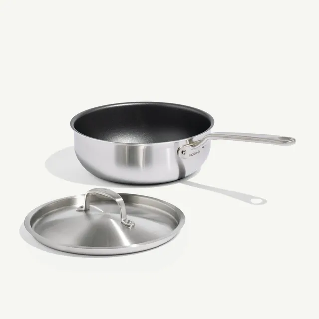 made-in-procoat-non-stick-saucier-rounded-cornerless-pan-over-award-winning-stai image 1
