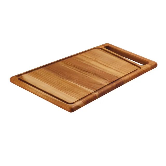 tramontina-15-75-in-x-10-5-in-teak-wood-rectangle-cutting-board-with-groove image 1