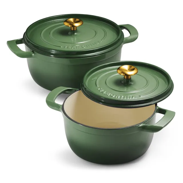 tramontina-4-quart-6-quart-enameled-cast-iron-round-dutch-oven-set-with-self-bas image 1