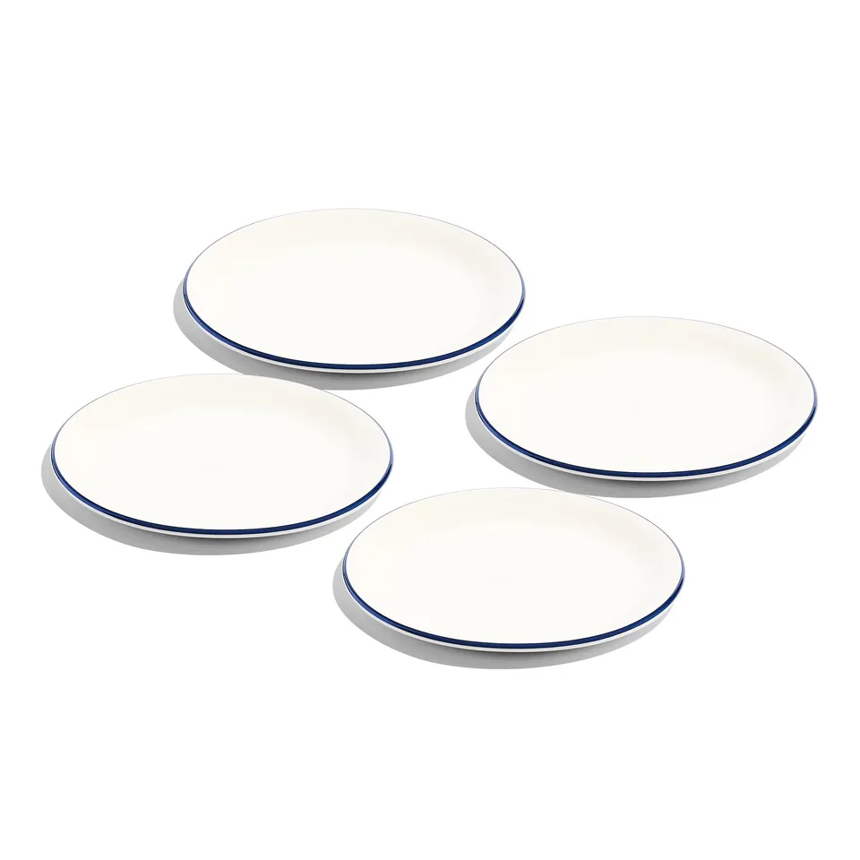 made-in-cookware-set-of-4-appetizer-plates-8-inch-white-with-navy-rim-porcelain- image 1