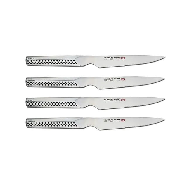 global-ukon-4-piece-steak-knife-set-cromova-18-stainless-steel-serrated-steak-kn image 1