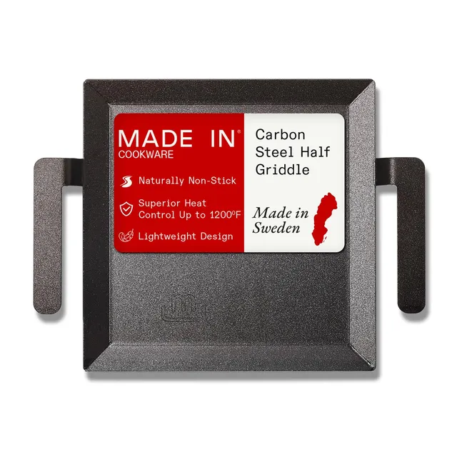made-in-carbon-steel-half-griddle-10-5-professional-pan-crafted-in-sweden-induct image 1