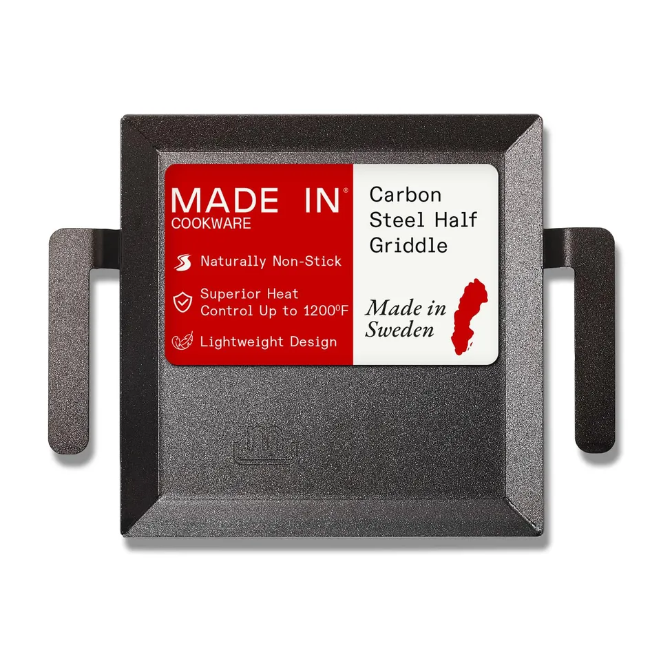 made-in-carbon-steel-half-griddle-10-5-professional-pan-crafted-in-sweden-induct image 1