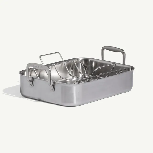 made-in-stainless-clad-roasting-pan-5-ply-stainless-steel-induction-compatible-l image 1
