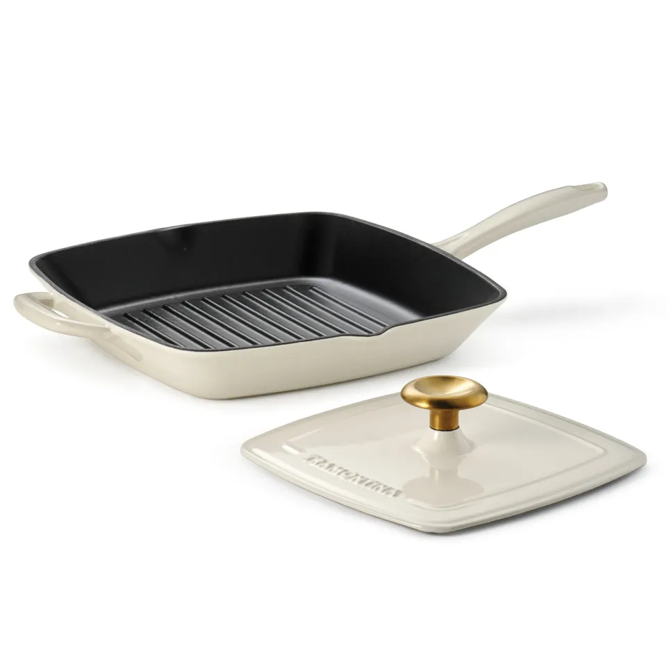 tramontina-bestow-11-inch-enameled-cast-iron-grill-pan-with-press image 1