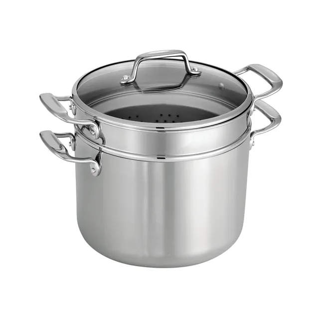 tramontina-tri-ply-clad-3-piece-multi-cooker-with-glass-lid-stainless-steel-stoc image 1