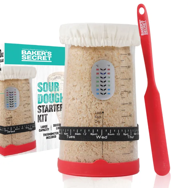 baker-s-secret-sourdough-starter-jar-set-40oz-complete-feeding-tracking-and-ther image 1