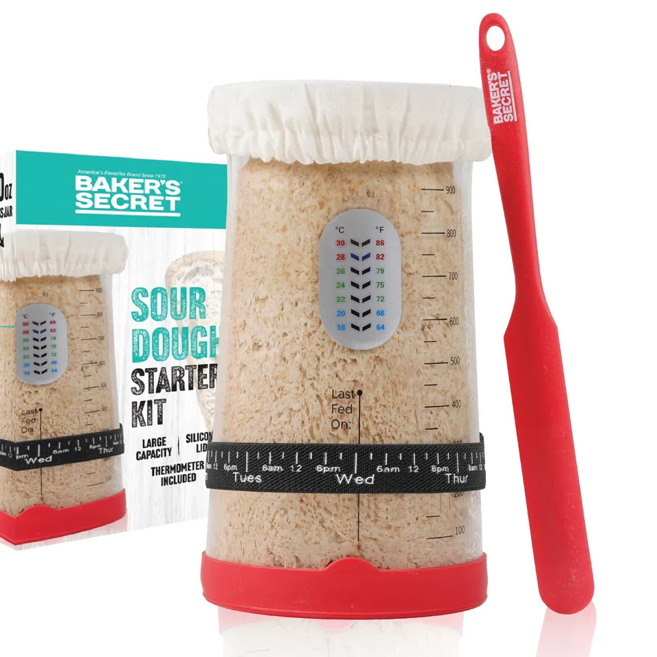 baker-s-secret-sourdough-starter-jar-set-40oz-complete-feeding-tracking-and-ther image 1
