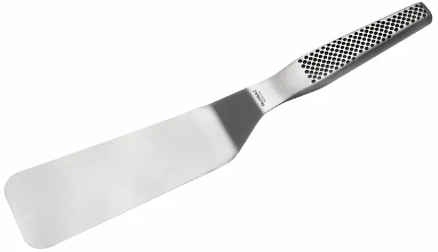 global-small-round-tip-turner-plain-edge-stainless-steel-spatula-cromova-18-sand image 1