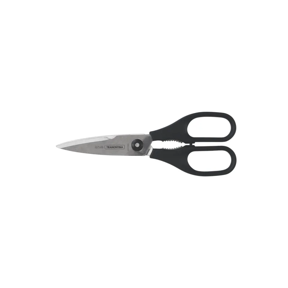 tramontina-stainless-steel-kitchen-shears-with-satin-finish-and-black-polypropyl image 1
