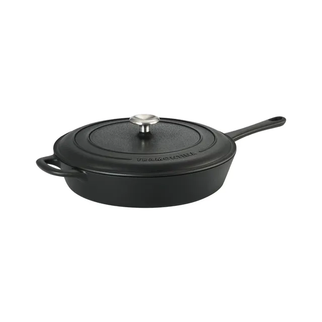 tramontina-12-5-inch-pre-seasoned-cast-iron-covered-skillet-with-self-basting-li image 1