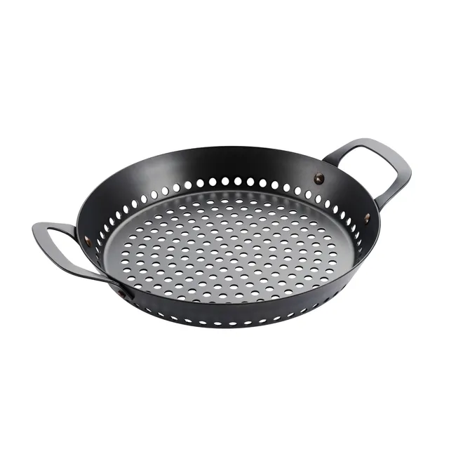 tramontina-churrasco-bbq-12-in-round-carbon-steel-grill-pan-with-vented-bottom-a image 1