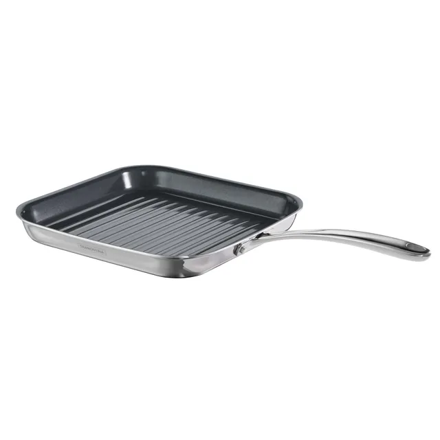 tramontina-utsava-tri-ply-clad-10-inch-grill-pan-with-ceramic-interior-and-lid image 1
