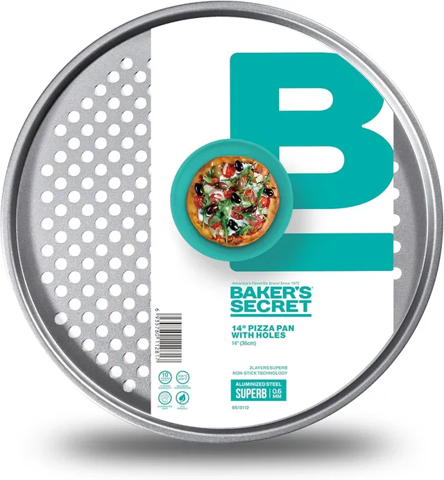 baker-s-secret-aluminized-steel-pizza-crisper-14-inch-perforated-nonstick-pizza- image 1
