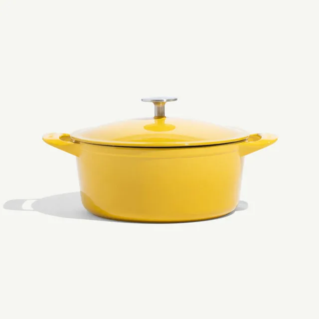 made-in-round-enameled-cast-iron-dutch-oven-5-5qt-hand-enameled-kitchen-heirloom image 1