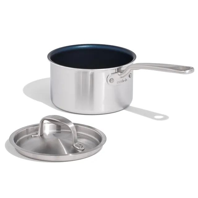 made-in-procoat-2-quart-non-stick-sauce-pan-with-lid-harbour-blue-5-ply-stainles image 1