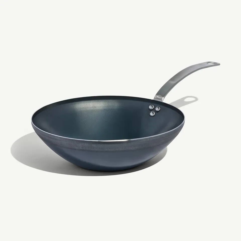 made-in-factory-seconds-blue-carbon-steel-wok image 1