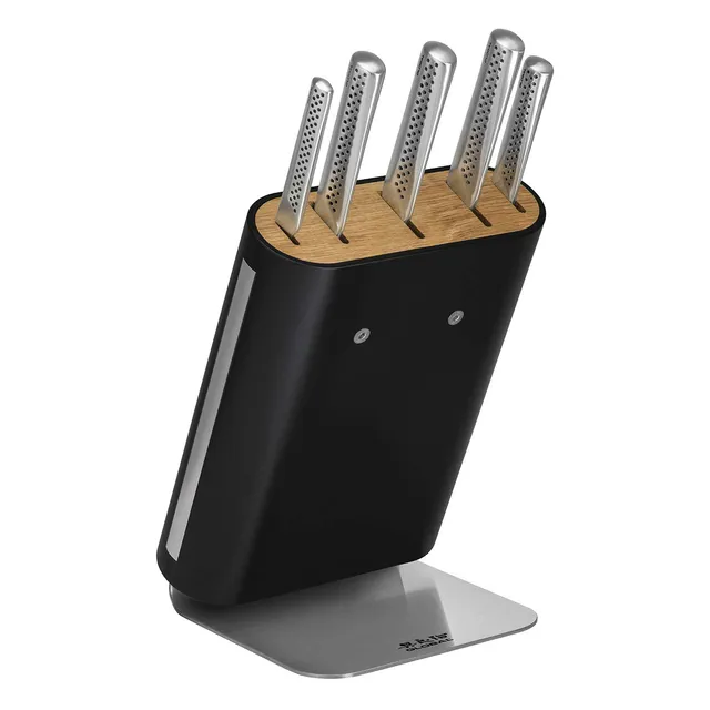 global-ukon-6-piece-knife-block-set-with-cromova-18-steel-and-slimline-block image 1