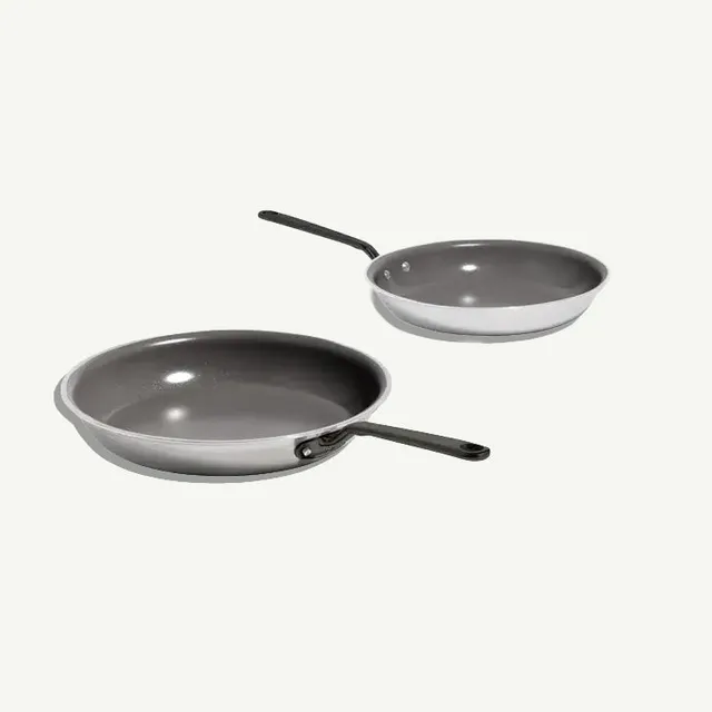 made-in-factory-seconds-ceramic-frying-pan-set-5-ply-stainless-clad-pans-with-am image 1