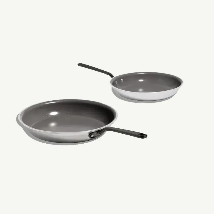 made-in-factory-seconds-ceramic-frying-pan-set-5-ply-stainless-clad-pans-with-am image 1