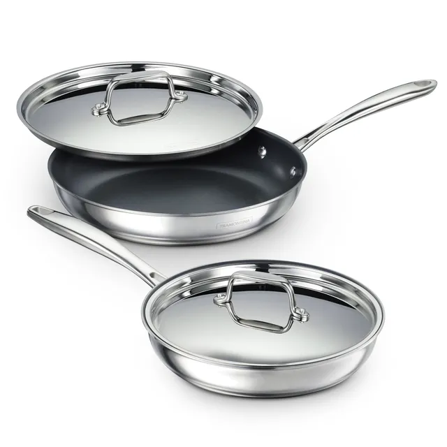 tramontina-4-piece-stainless-steel-fry-pan-set-with-ceramic-nonstick-interior-an image 1