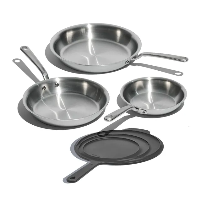 made-in-3-piece-stainless-clad-frying-pan-set-with-universal-lid-5-ply-italian-c image 1