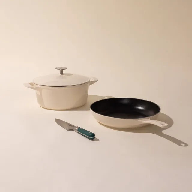 made-in-enameled-cast-iron-and-knife-set-3-piece-french-made-culinary-set image 1