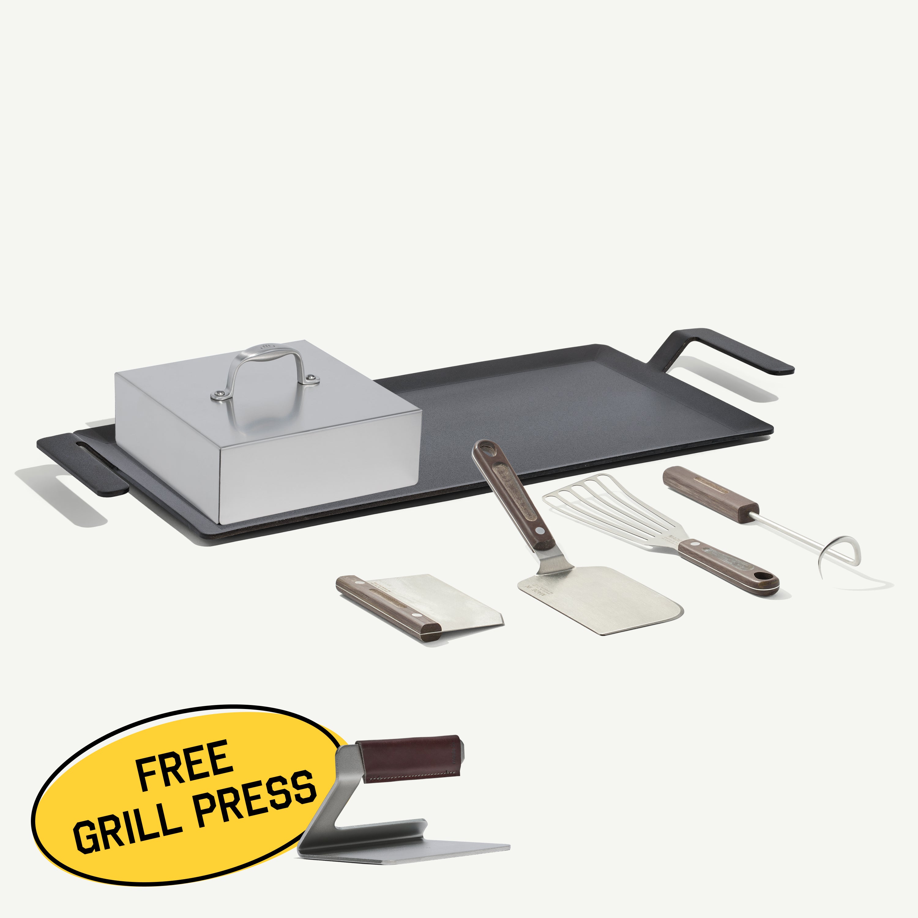 made-in-carbon-steel-griddle-bundle-with-grill-tools-and-lid-professional-4mm-ca image 1